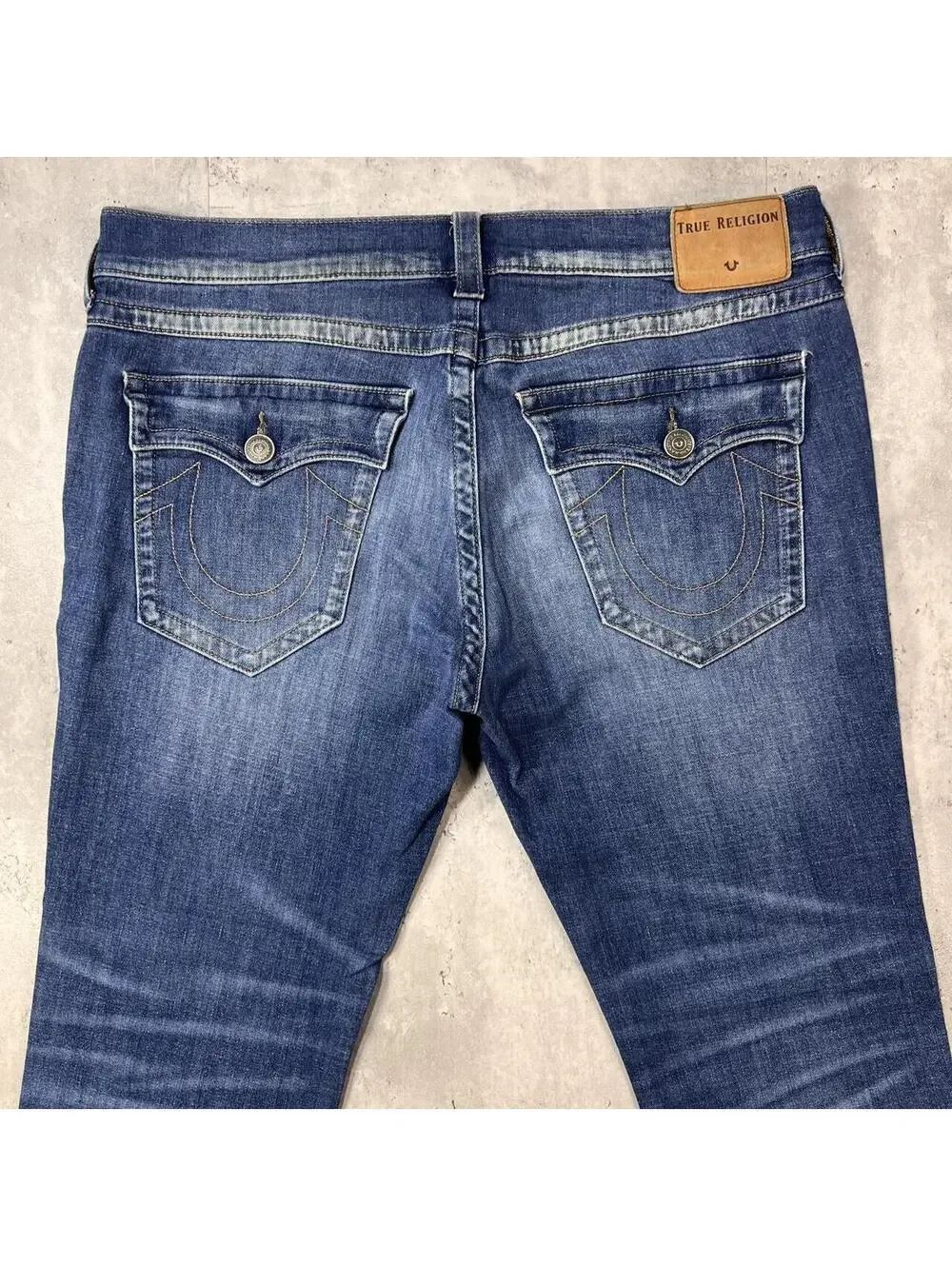 Y2K True Religion Grunge Ricky Relaxed Straight Denim Jeans